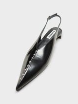 Jil Sander - Slingback Spazzolato in Shiny Black