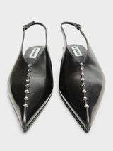 Jil Sander - Slingback Spazzolato in Shiny Black