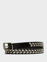 Lemaire - Almond Stud Belt in Dark Brown