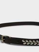 Lemaire - Almond Stud Belt in Dark Brown