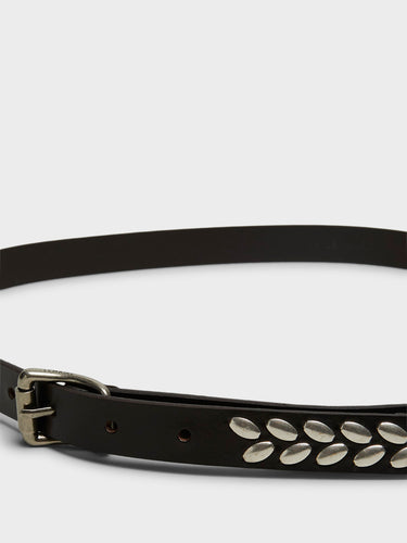 Lemaire - Almond Stud Belt in Dark Brown