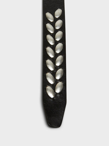 Lemaire - Almond Stud Belt in Dark Brown