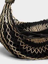 Lemaire - Fortune Croissant Filt Bag in Chevron Light Beige and Black