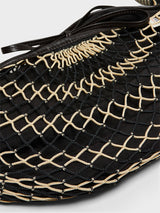 Lemaire - Fortune Croissant Filt Bag in Chevron Light Beige and Black