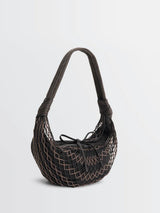 Lemaire - Fortune Croissant Filt Bag in Chevron Marron Glacé and Black