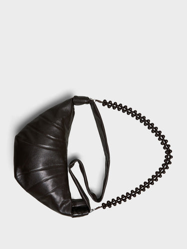 Lemaire - Pearls Medium Croissant Bag in Dark Chocolate