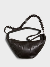 Lemaire - Pearls Medium Croissant Bag in Dark Chocolate