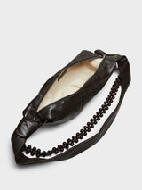 Lemaire - Pearls Medium Croissant Bag in Dark Chocolate