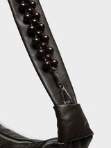 Lemaire - Pearls Medium Croissant Bag in Dark Chocolate