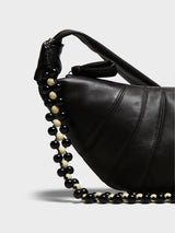 Lemaire - Pearls Medium Croissant Bag in Dark Chocolate
