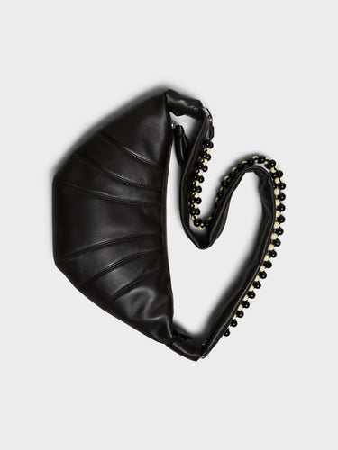 Lemaire - Pearls Medium Croissant Bag in Dark Chocolate