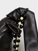 Lemaire - Pearls Medium Croissant Bag in Dark Chocolate