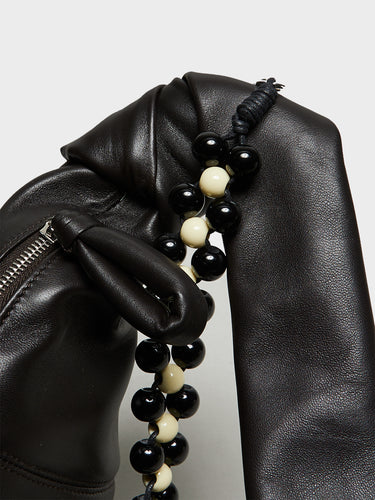 Lemaire - Pearls Medium Croissant Bag in Dark Chocolate