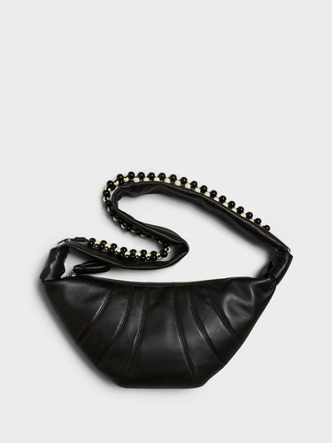 Lemaire - Pearls Medium Croissant Bag in Dark Chocolate
