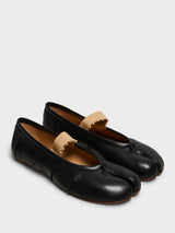 Maison Margiela - Tabi Flat Elastic Band Ballerina in Black and Nude