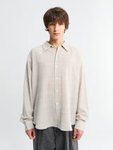 mfpen - Vacation Shirt in Chalk Seersucker Check