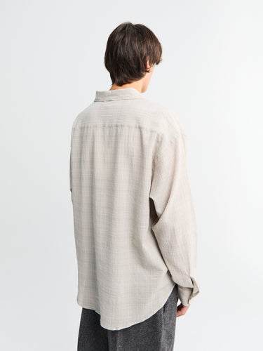 mfpen - Vacation Shirt in Chalk Seersucker Check