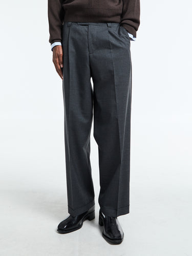 mfpen - Patch Trousers in Grey Worsted Wool