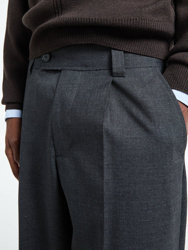 mfpen - Patch Trousers in Grey Worsted Wool