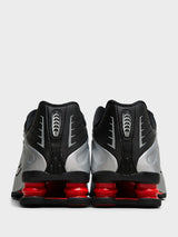 Nike - Shox R4 Sneakers in Black, Light Crimson and Metallic Silver
