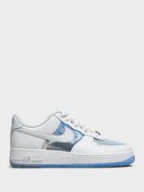 Nike - Air Force 1 Retro QS Sneakers in White, Pure Platinum and Univ Blue