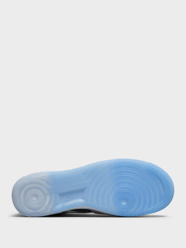 Nike - Air Force 1 Retro QS Sneakers in White, Pure Platinum and Univ Blue