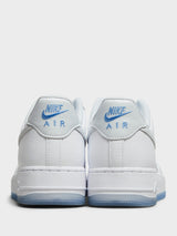Nike - Air Force 1 Retro QS Sneakers in White, Pure Platinum and Univ Blue
