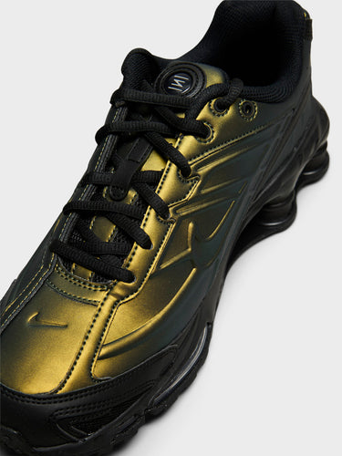 Nike - Shox Ride 2 Sneakers in Black/Black, Olive Flake and Metallic Silver