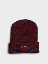 Noah - Tri-Color Beanie in Light Blue and Maroon