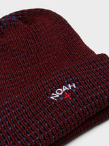 Noah - Tri-Color Beanie in Light Blue and Maroon