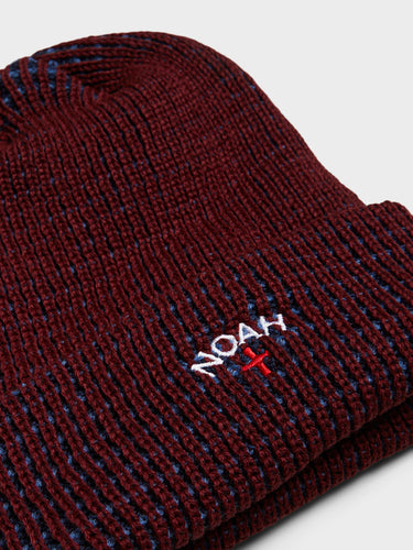 Noah - Tri-Color Beanie in Light Blue and Maroon