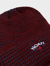 Noah - Tri-Color Beanie in Light Blue and Maroon