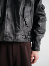 Our Legacy - Orbit Jacket in Malleable Black Bullhide