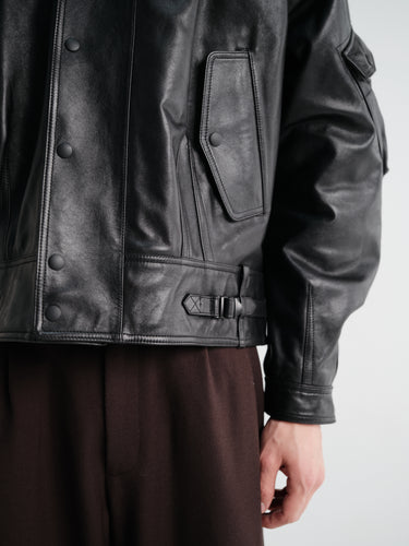 Our Legacy - Orbit Jacket in Malleable Black Bullhide