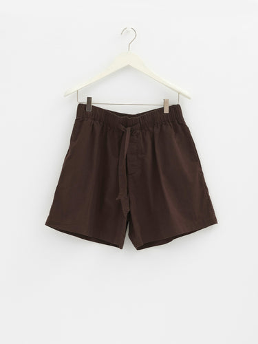 Tekla - Poplin Pyjamas Shorts in Coffee