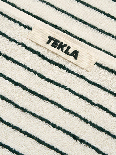 Tekla - Terry Towel in Racing Green Stripes