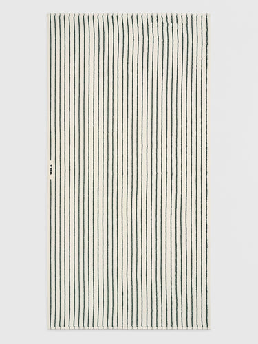 Tekla - Terry Towel in Racing Green Stripes
