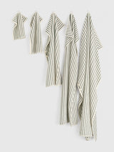 Tekla - Terry Towel in Racing Green Stripes