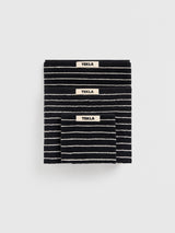 Tekla - Terry Towel in Black Stripes