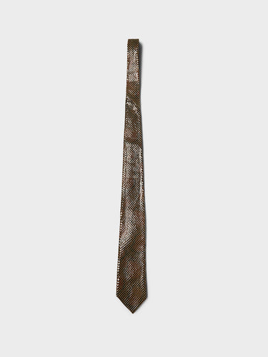 Sunflower - Leather Tie in Brown Snake