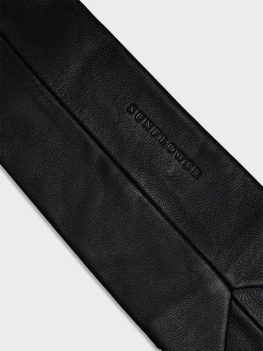 Sunflower - Leather Tie in Black