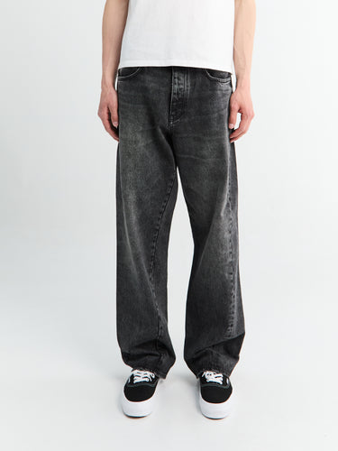 Sunflower - Wide Twist Jeans in Deep Black Worn