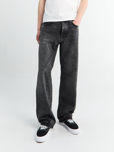 Sunflower - Wide Twist Jeans in Deep Black Worn