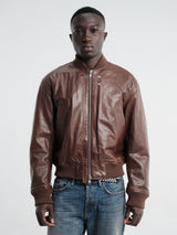 Sunflower - Leather Flight Jacket in Brown