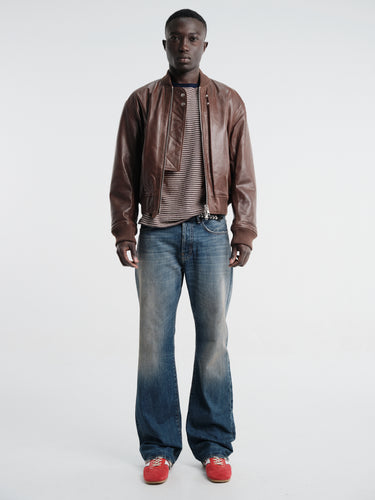 Sunflower - Leather Flight Jacket in Brown