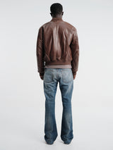 Sunflower - Leather Flight Jacket in Brown