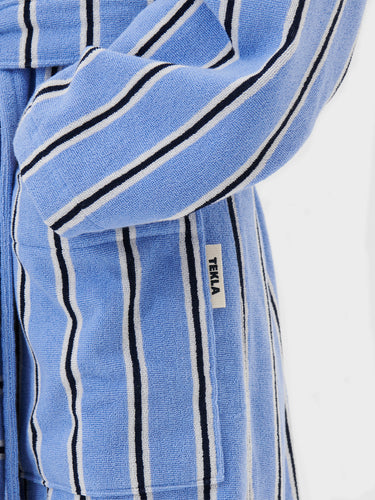 Tekla - Hooded Bathrobe in Bassett Stripes