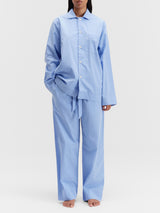 Tekla - Poplin Pyjamas Shirt in Cornflower Blue