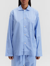 Tekla - Poplin Pyjamas Shirt in Cornflower Blue