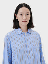 Tekla - Poplin Pyjamas Shirt in Bassett Stripes